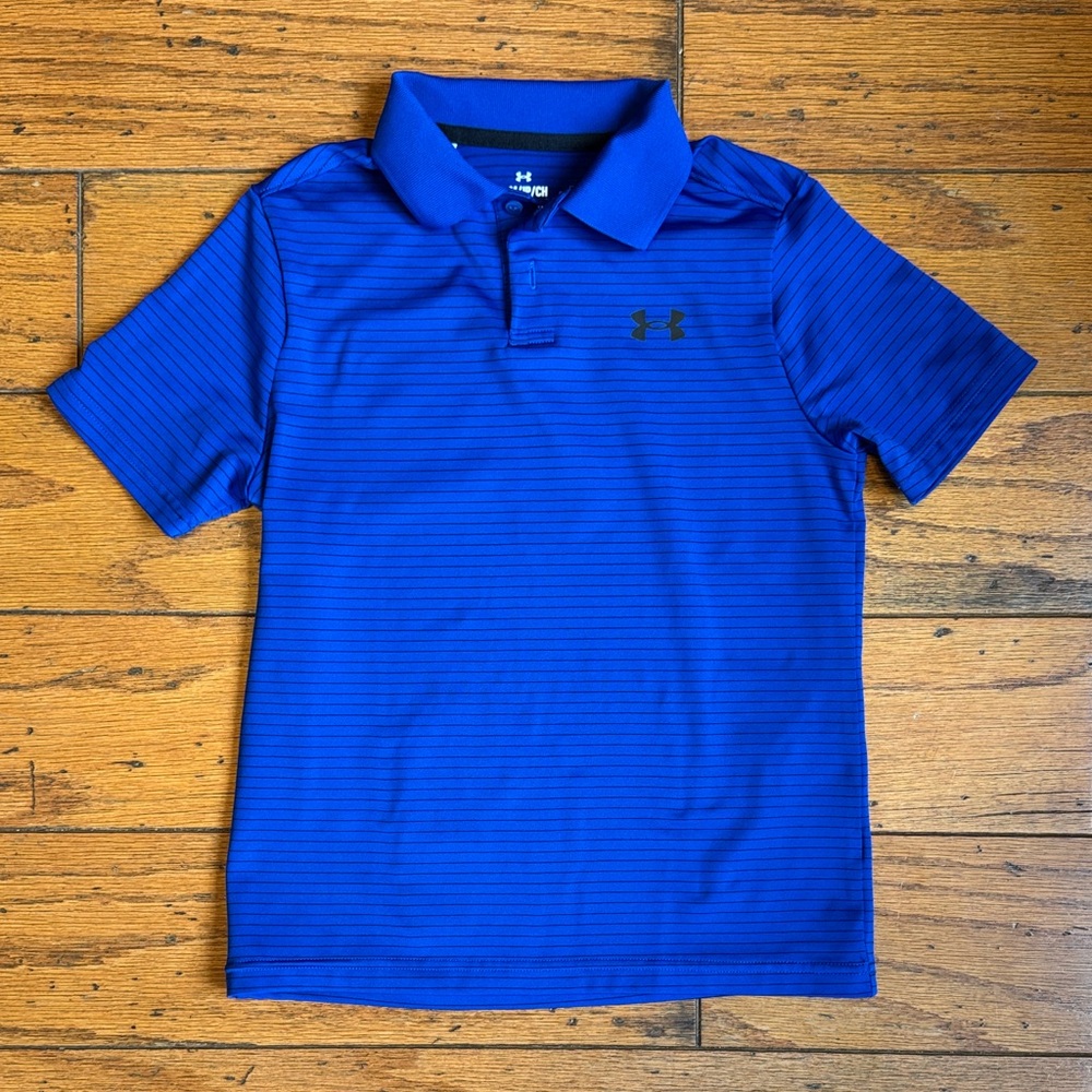 Under Armour Boys' Blue Striped Polo